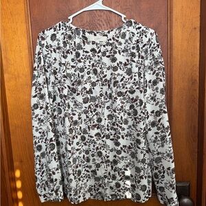 LOFT Blouse Top Women's Small Floral Button Up